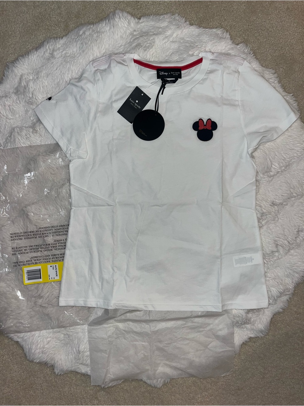 ✨ NWT Kate Spade x Disney Minnie Mouse Patch Tee White 🎀| Size M